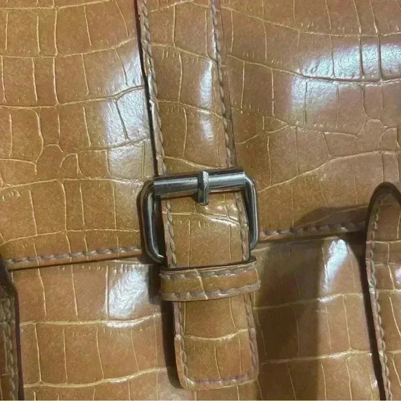 Liz Claiborne Crazy Horse Shoulder Purse Faux Crocodile Alligator Leather - Picture 8 of 8